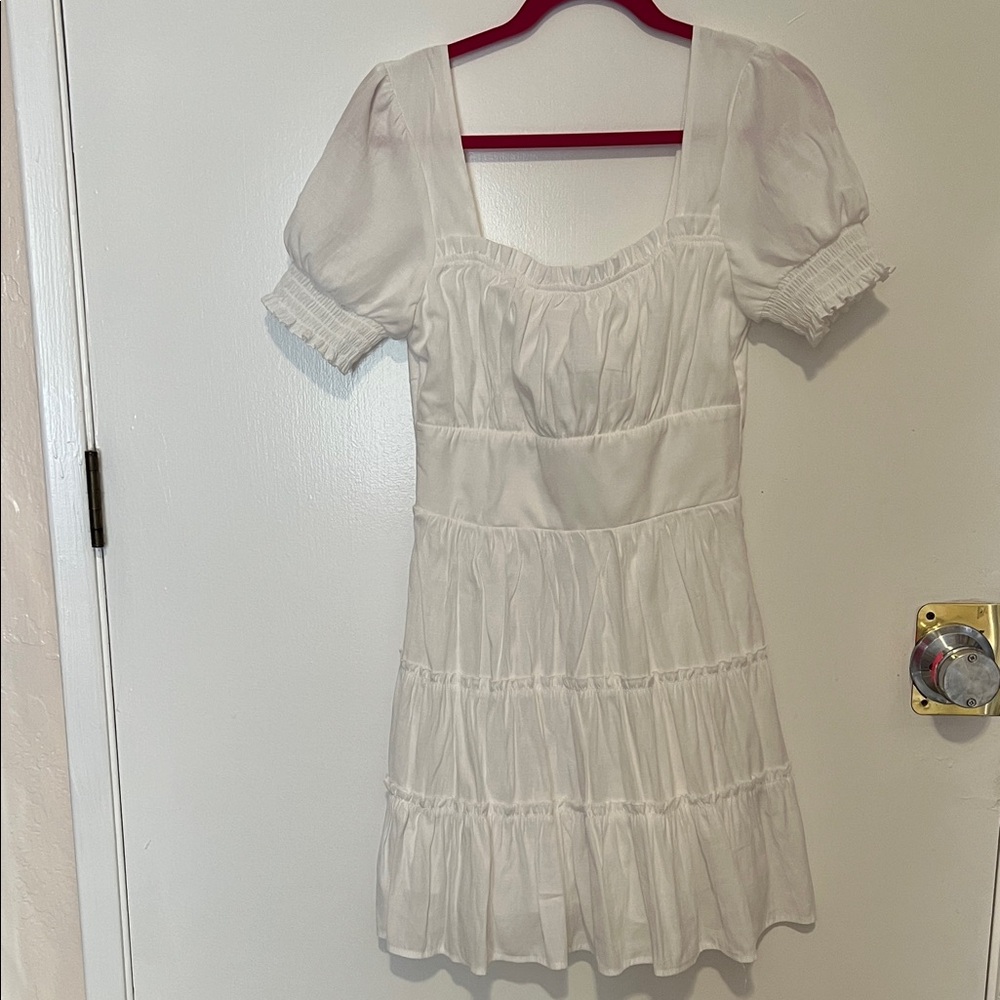 Cream Puff Sleeve Mini Dress
